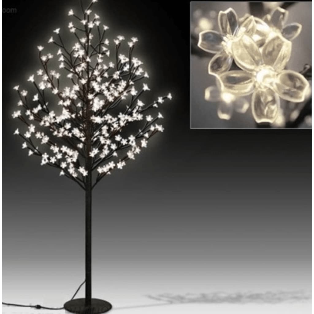 Monzana Kerstboom Bloesem met 220LEDs, 220 cm hoog voor binnen of buiten