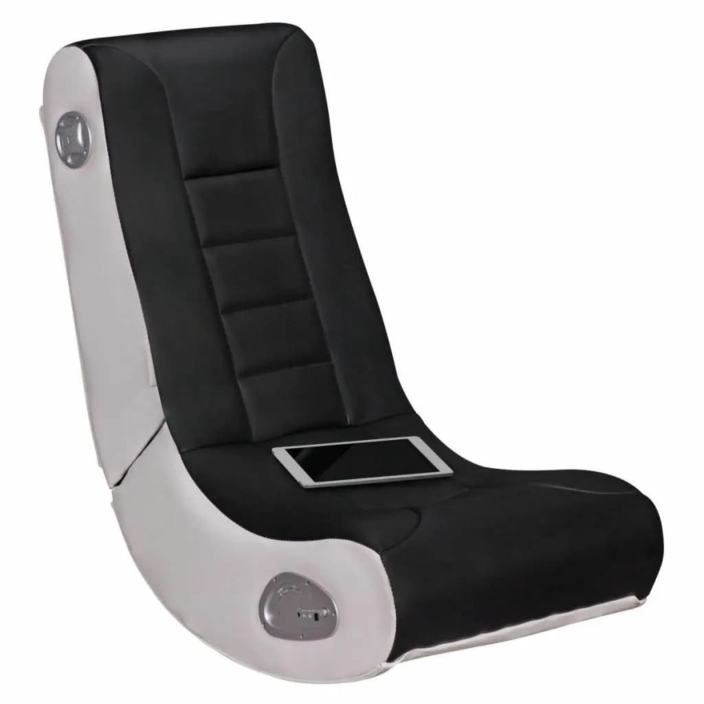 Afbeelding Music Rocker LevelOne Gamestoel Zwart/Wit met Bluetooth door Vidaxl.nl