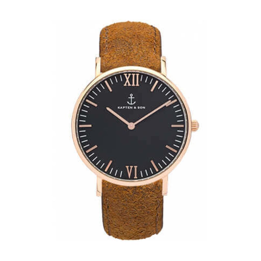 Christian Kapten en Son horloge Black Brown Vintage Leather Campus 4251145223571