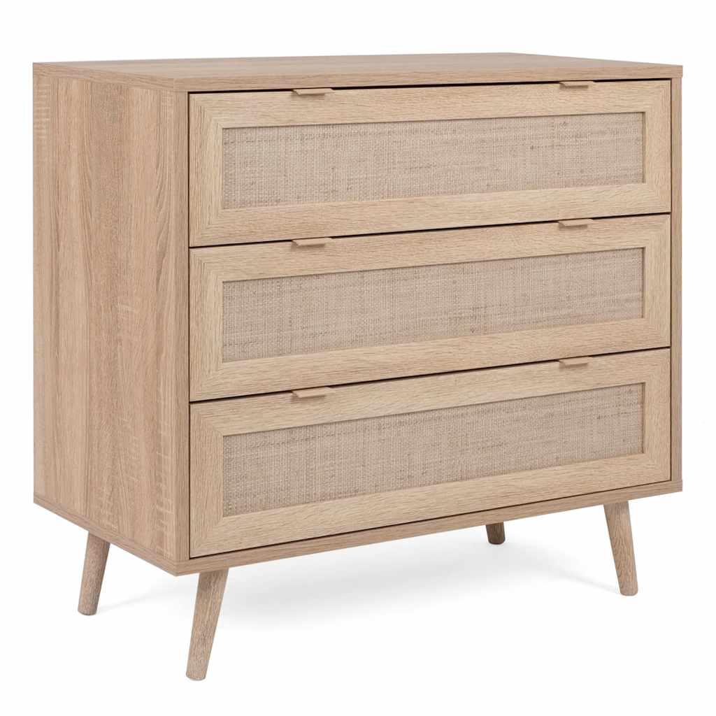 Finori Ladekast Bali 03A sonoma eikenkleurig en rietprint afbeelding