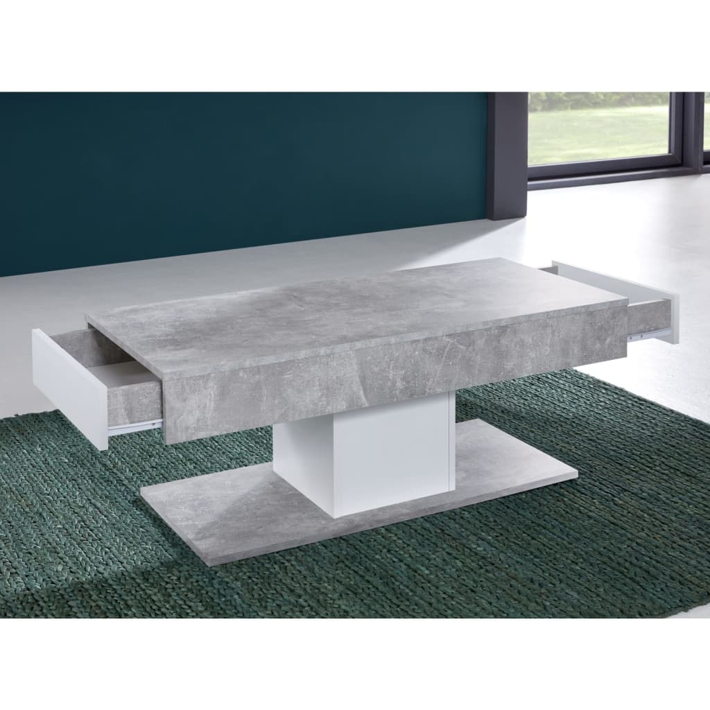 Trendteam Table basse Universal CT-124 Gris pierre et blanc