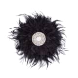 Decoração de parede penas com conchas Ø 40 cm preta JUJU