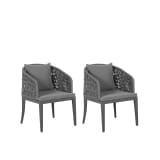Gartenstuhl 2er Set grau LIPARI