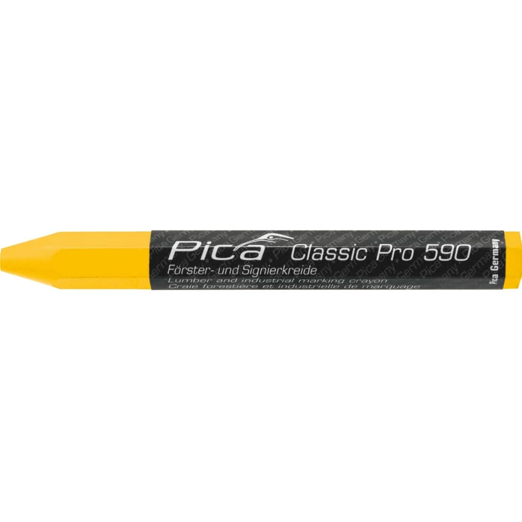 Pica Houtmarkeringskrijtjes Classic Pro 590 geel 12x120 mm 12 st