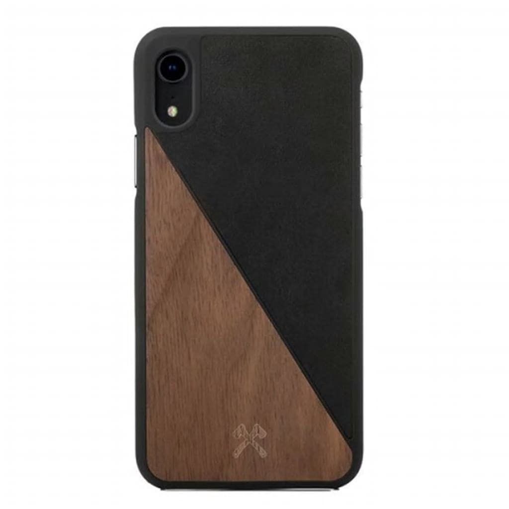 Woodcessories - iPhone Xs Max Hoesje - EcoSplit Leather Walnoot en