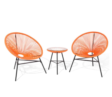 Beliani Sedia Moderna Arancione Stile Spaghetti Acapulco