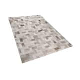 Teppich grau-beige 140 x 200 cm Leder KORFEZ