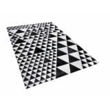 Tapis à motifs triangulaires noir et blanc 140 x 200 cm ODEMIS