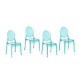 2 chaises bleues transparentes MERTON