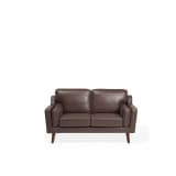 2 Seater Sofa Faux Leather Brown LOKKA