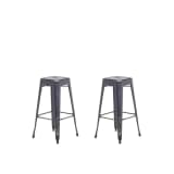 Barstol 2 st 76 cm svart/guld CABRILLO