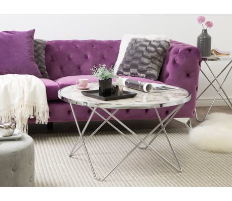 Couchtisch Marmor Optik Chrom Meridian Günstig Kaufen Vidaxlde