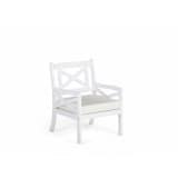 Gartenstuhl Holz weiss mit Auflage beige BALTIC