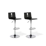 Conjunto de 2 bancos de bar preto/transparente BUSAN