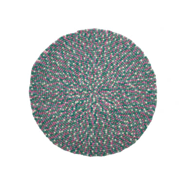 Filzkugelteppich Rosa Grun O 140 Cm Amdo Vidaxl De