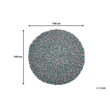 Filzkugelteppich Rosa Grun O 140 Cm Amdo Vidaxl De