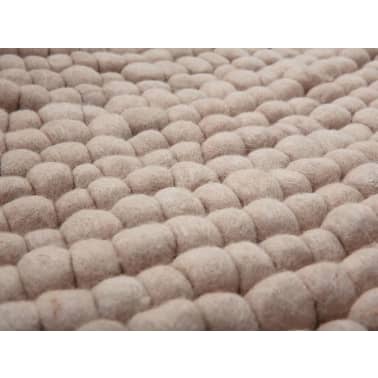 Filzkugelteppich Beige 160 X 230 Cm Amdo Vidaxl De
