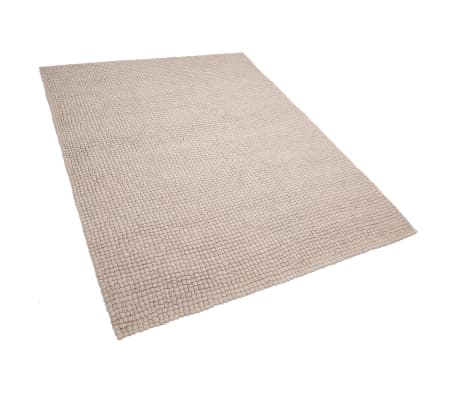 Filzkugelteppich Beige 160 X 230 Cm Amdo Vidaxl De