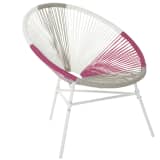 Rattanstuhl weiss/beige/rosa 2er Set Kunststoff ACAPULCO