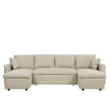 Schlafsofa Polsterbezug beige SOMMEN