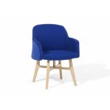 Fauteuil bleu en tissu vintage YSTAD