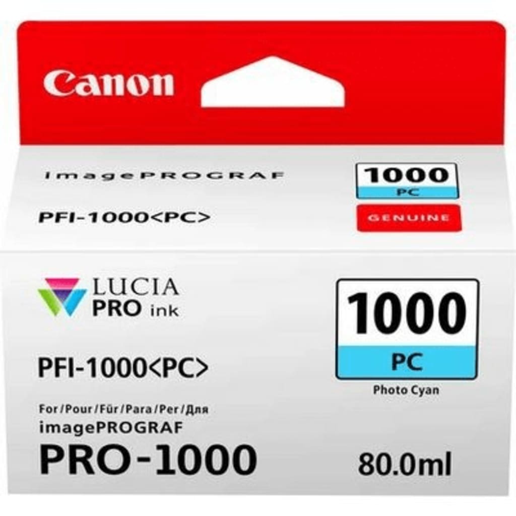 Canon PFI-1000 PC 80ml Foto cyaan inktcartridge