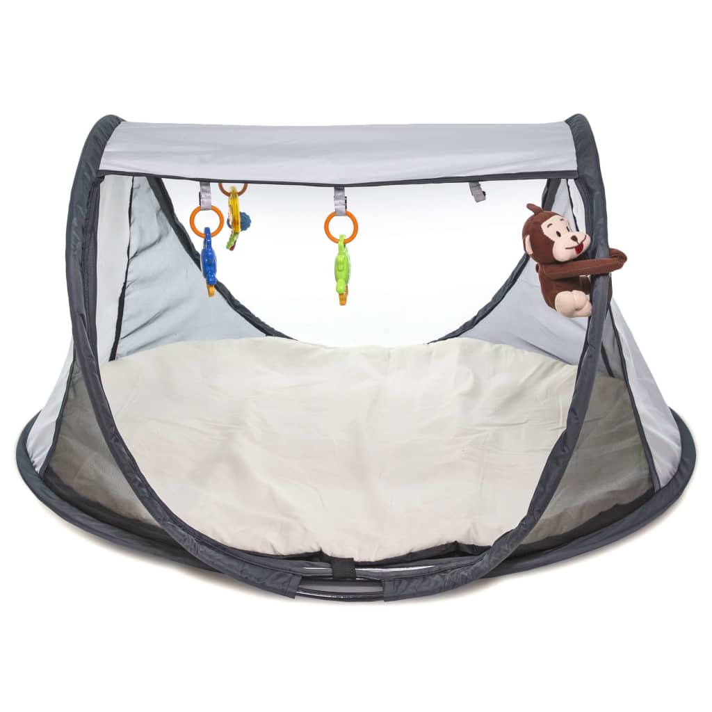 

DERYAN Speelspeelmat pop-up met klamboe zilverkleurig