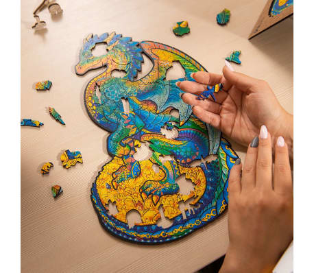 UNIDRAGON Puzzle de madeira 330 pcs Guarding Dragon King Size 27x44 cm