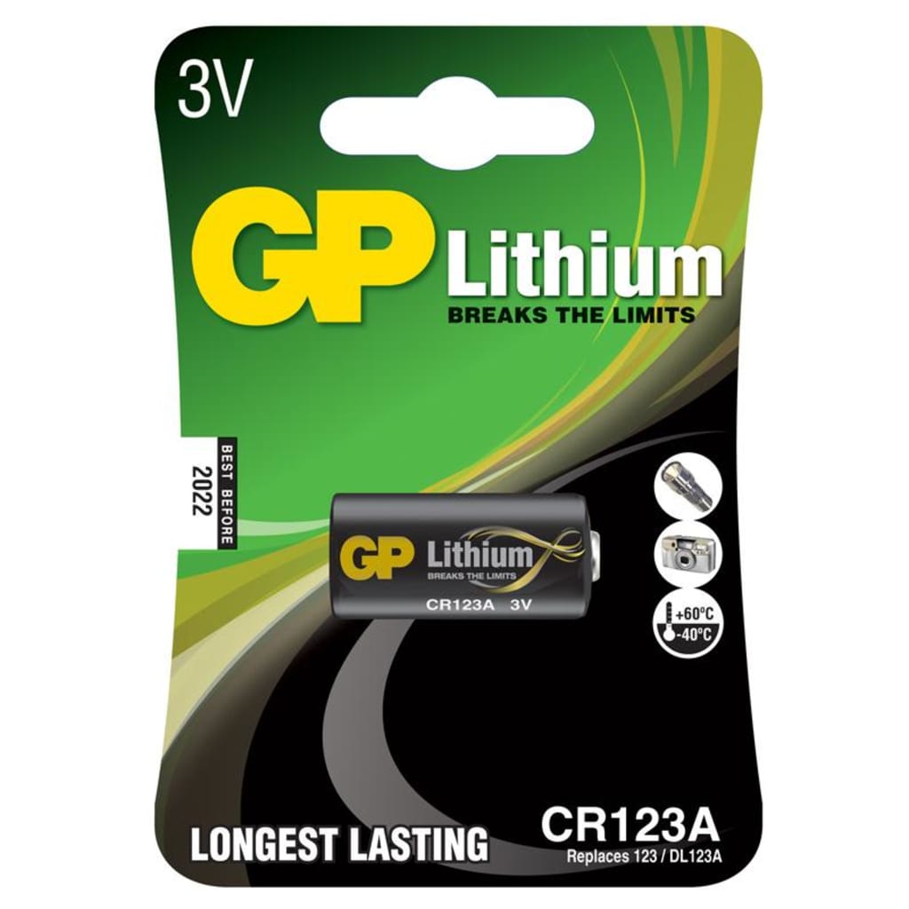 Afbeelding GP Batteries GP CR123A Fotobatterij Lithium DL123A 3V door Vidaxl.nl