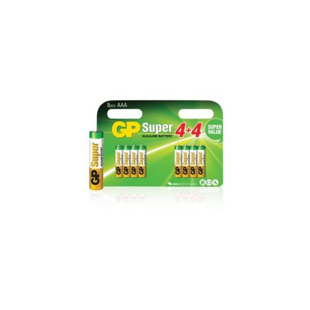 GP Batteries Gp GP-ALK-AAA-03 Batterij Alkaline Aaa/lr03 1.5 V Super 8-blister
