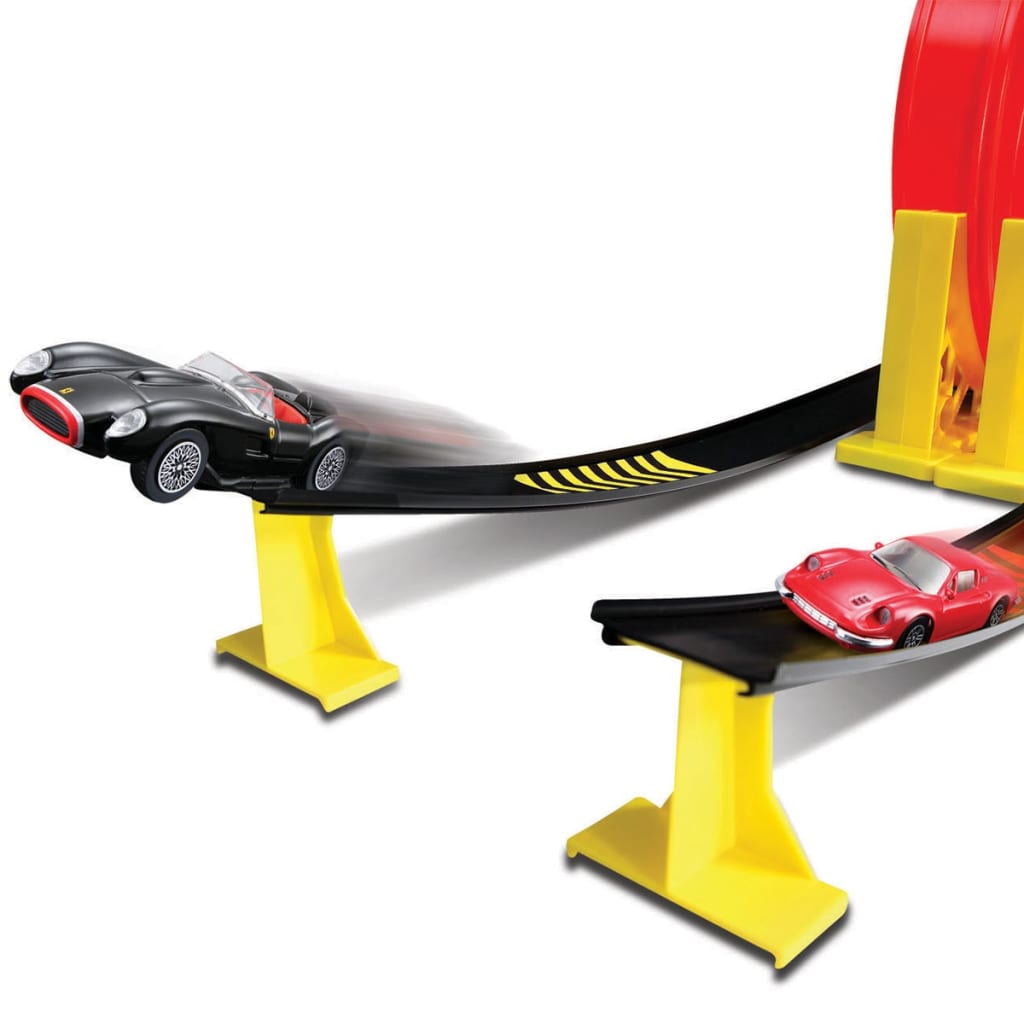 Burago Launcher set met dubbele looping Ferrari 1:43 18-31216