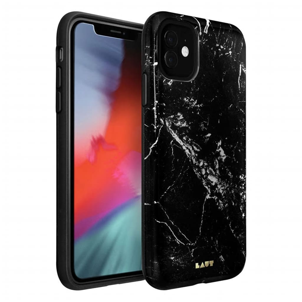 LAUT - iPhone 11 Hoesje - Back Case HUEX Marble Zwart