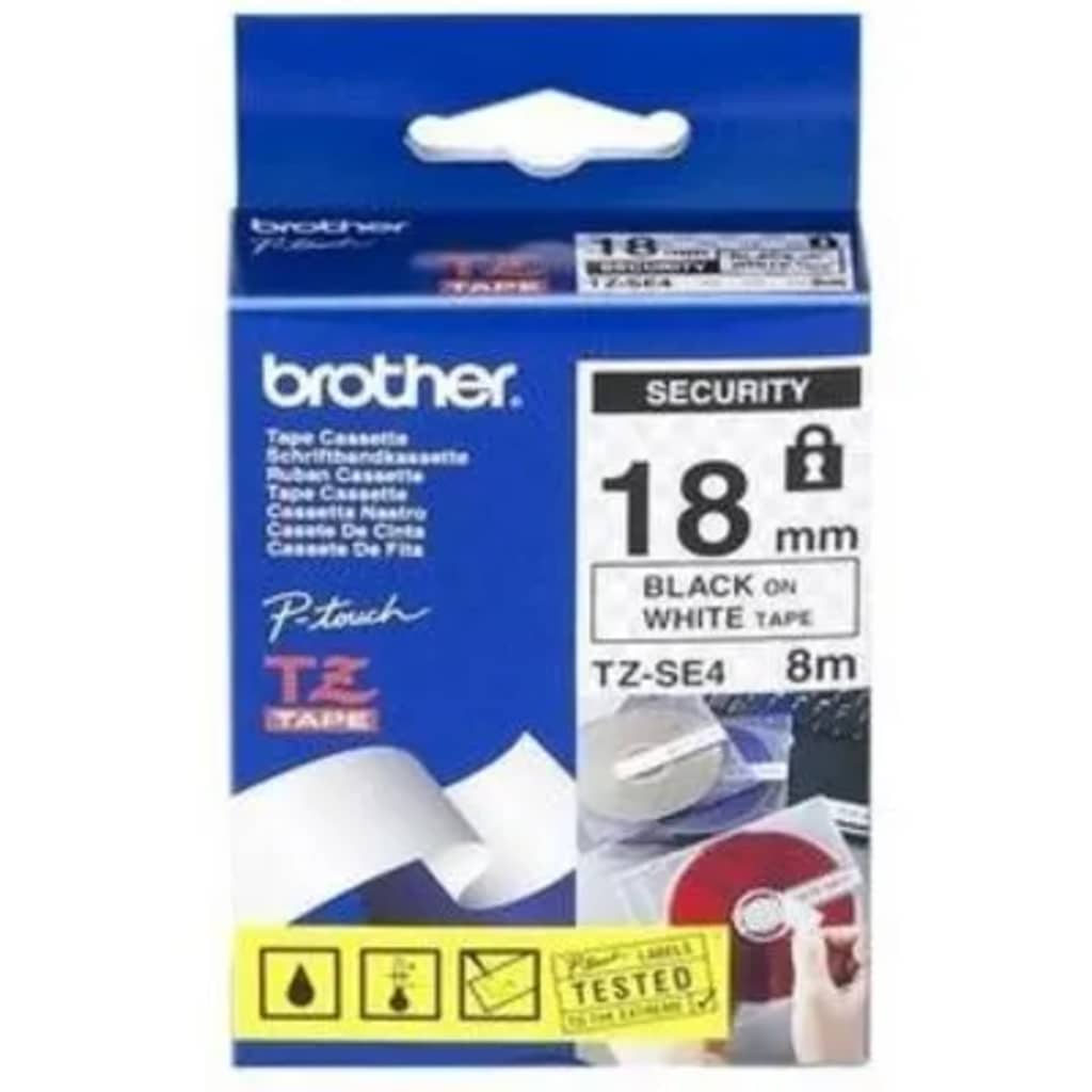 Brother TZe-SE4 Tape Zwart op wit (18 mm)