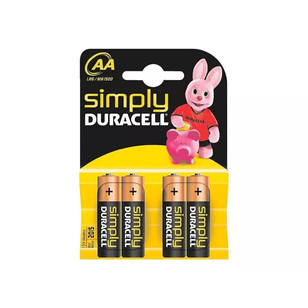 Duracell Batterij - Simply AA 1,5V Alkaline - 4 stuks