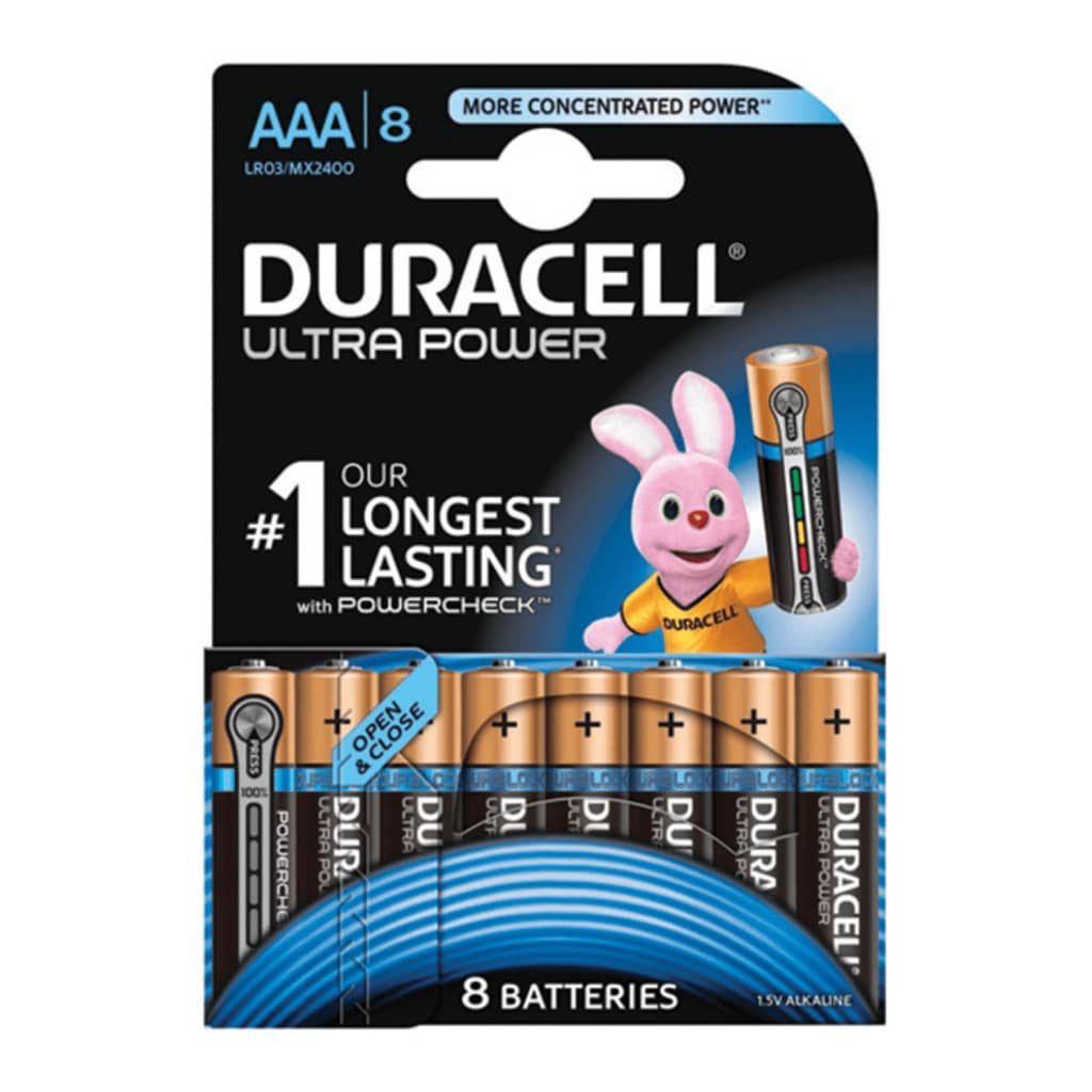 Duracell Ultra Power AAA Batterij, LR03, Niet Oplaadbaar, 8 Stuks .