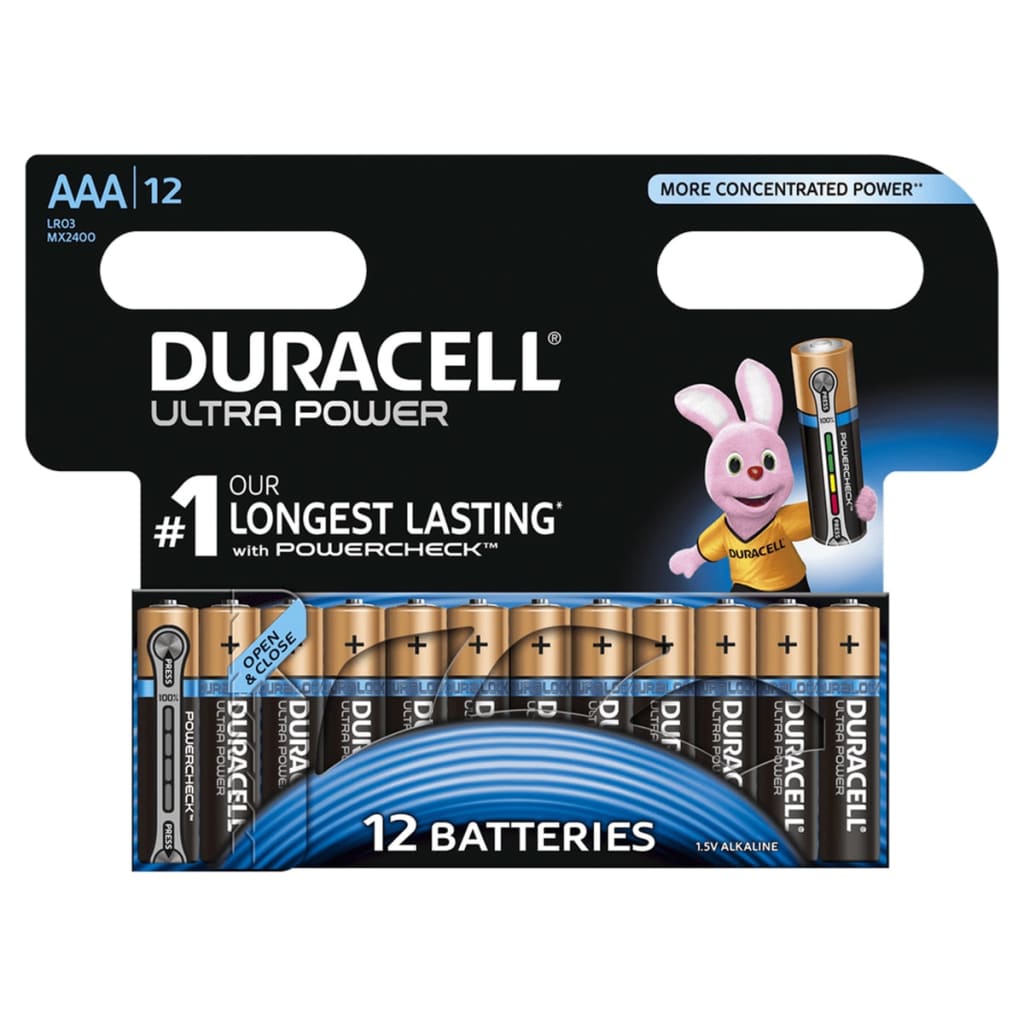 VidaXL - Duracell Alkaline batterijen AAA Ultra Power 12 st
