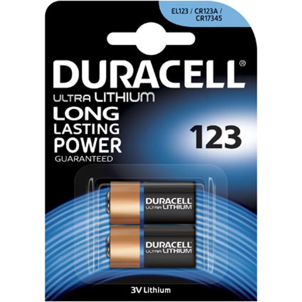 Afbeelding Alpexe Duracell Lithium CR123A DL123 CR17345 batterij 3V 2 stuks door Vidaxl.nl