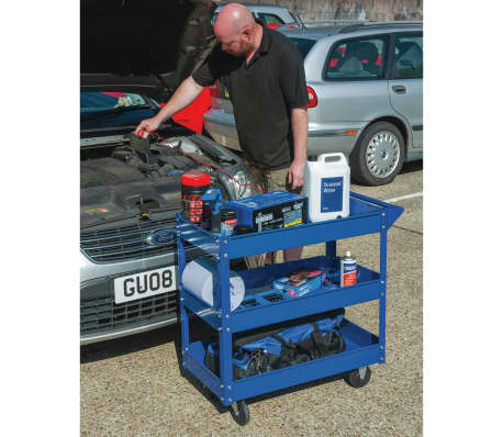 Draper Tools Wózek narzędziowy z 3 tacami, niebieski