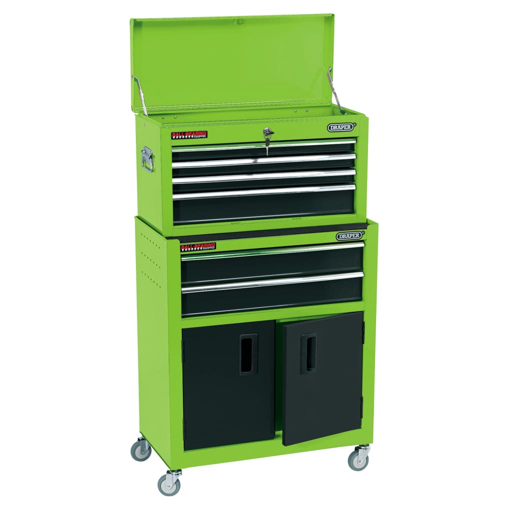 Afbeelding Draper Tools Rolkast met gereedschapskist 61,6x33x99,8 cm groen door Vidaxl.nl