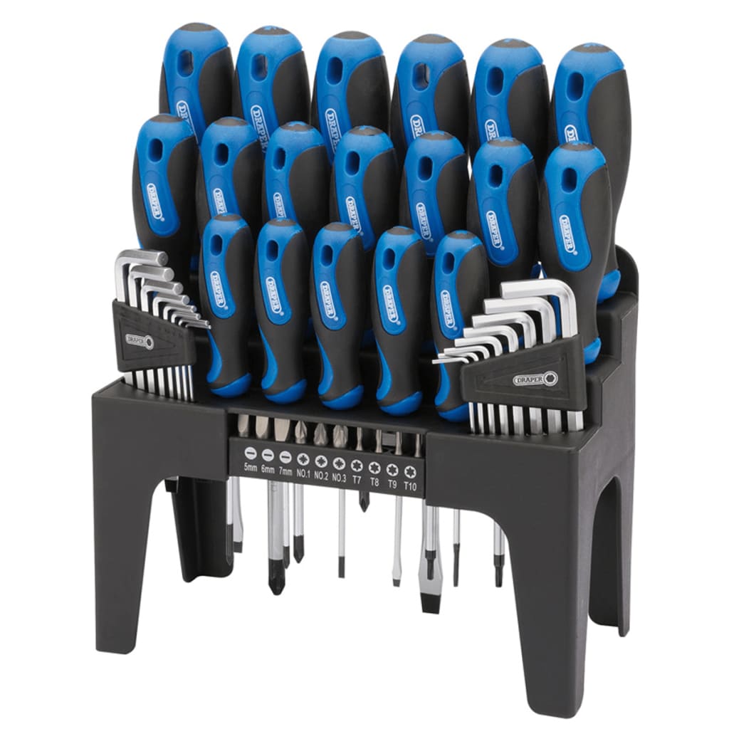 Draper Tools 44-teiliges Schraubendreher, Sechskant- und Bitschlüssel-Set Blau 81294