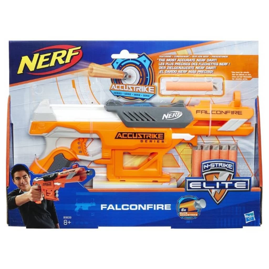 Afbeelding Hasbro Nerf Falconfire blaster 31 cm oranje/wit 8-delig door Vidaxl.nl