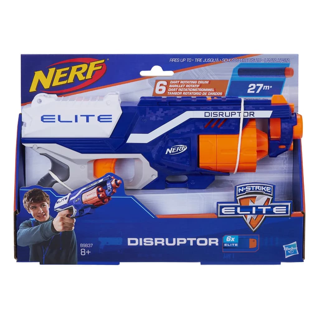 Hasbro Nerf N-Strike Elite Disruptor blaster blauw/oranje 32 cm 6-delig