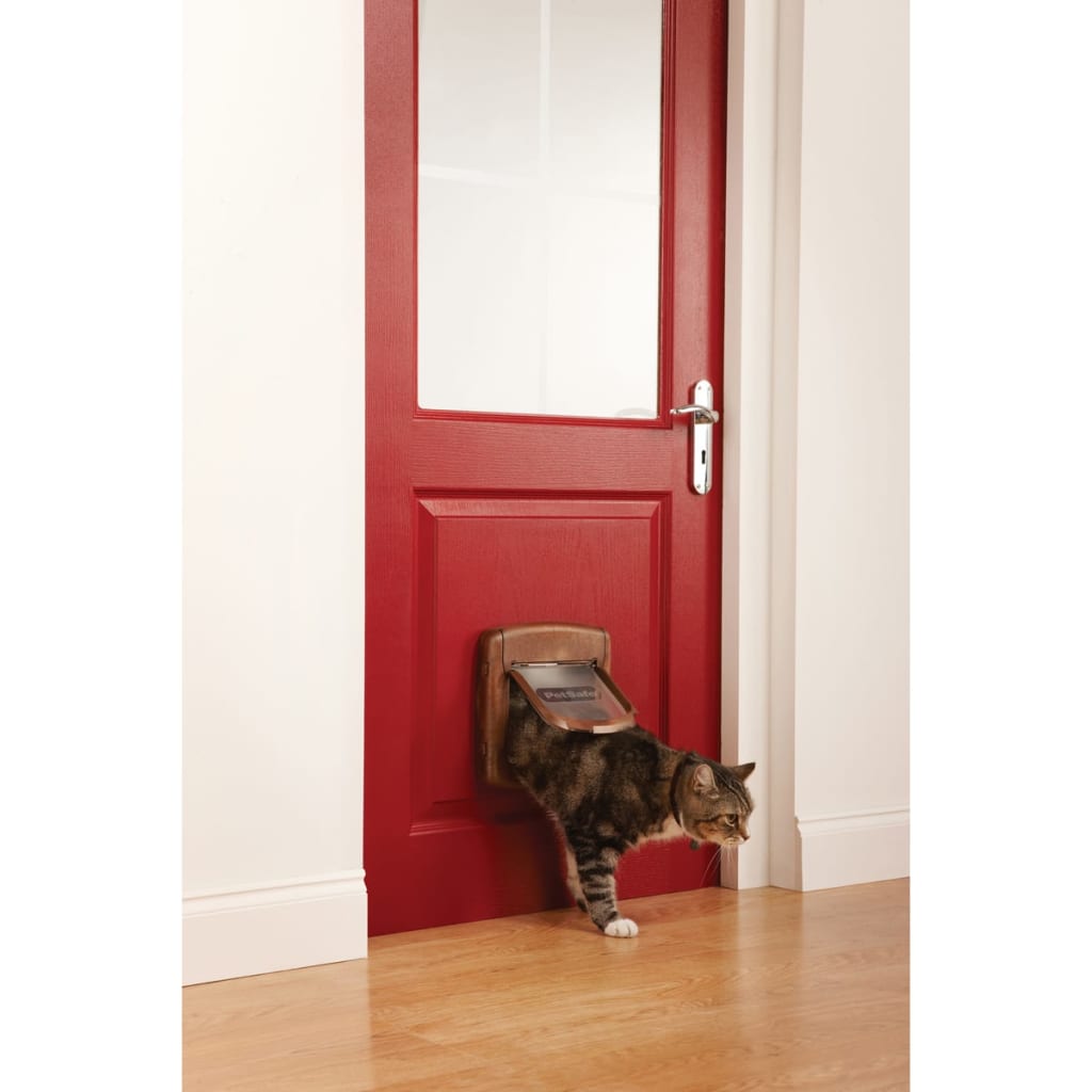 PetSafe 4way Cat Flap Deluxe 420 Brown Pet Door Gate Locking 5006 for sale online eBay