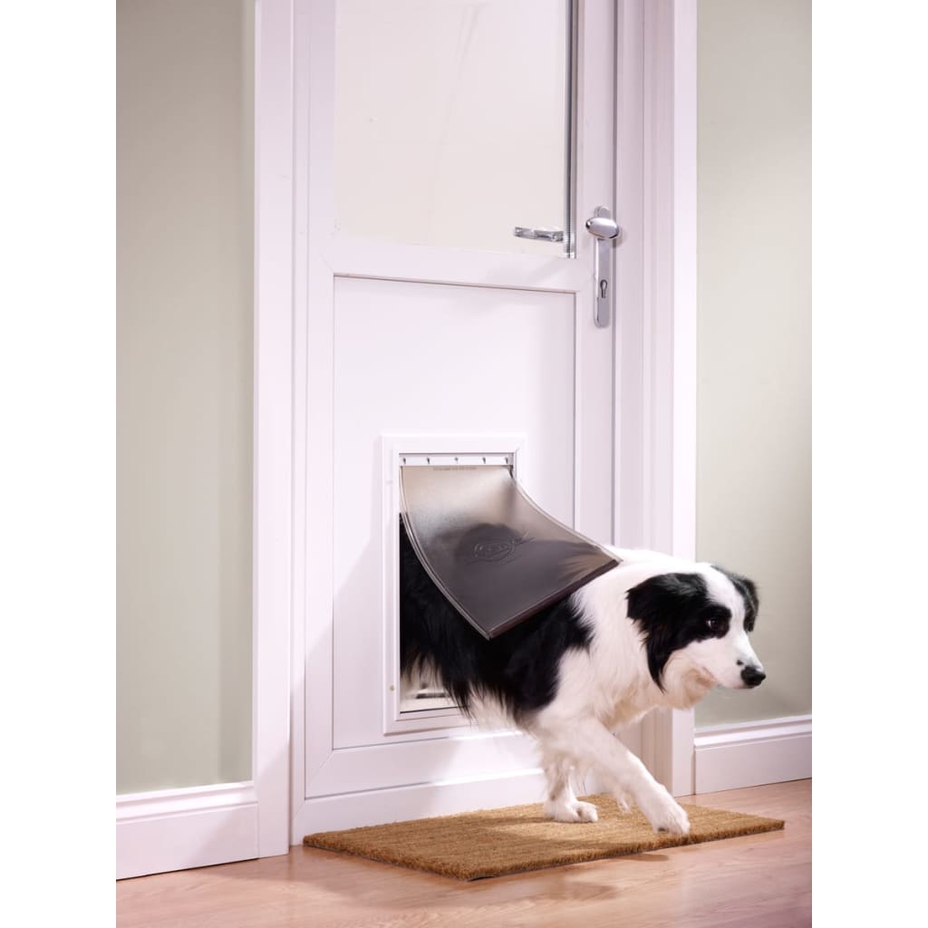 VidaXL - PetSafe hondenluik tot 45 kg aluminium wit 640