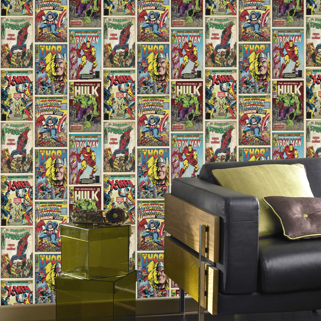 

Kids at Home Behang Marvel Action Heroes