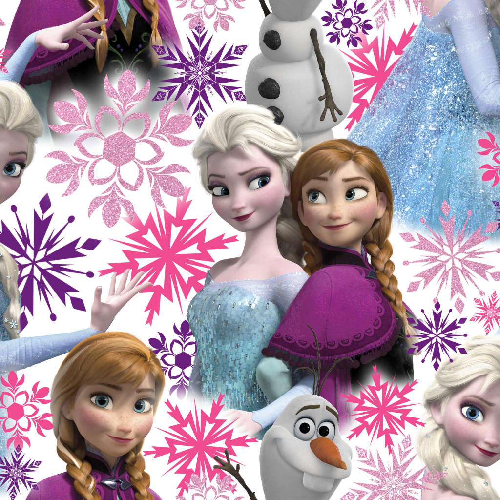 

Kids at Home Behang Frozen Anna & Elsa roze en wit