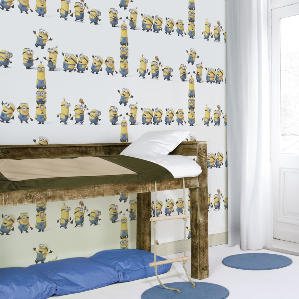 

Kids at Home Behang Minions wit en geel