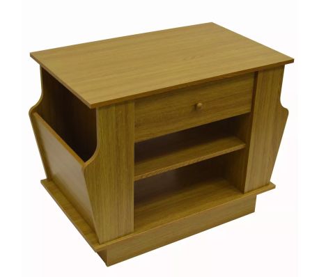 Companion Storage Side End Table With Magazine Rack Oak