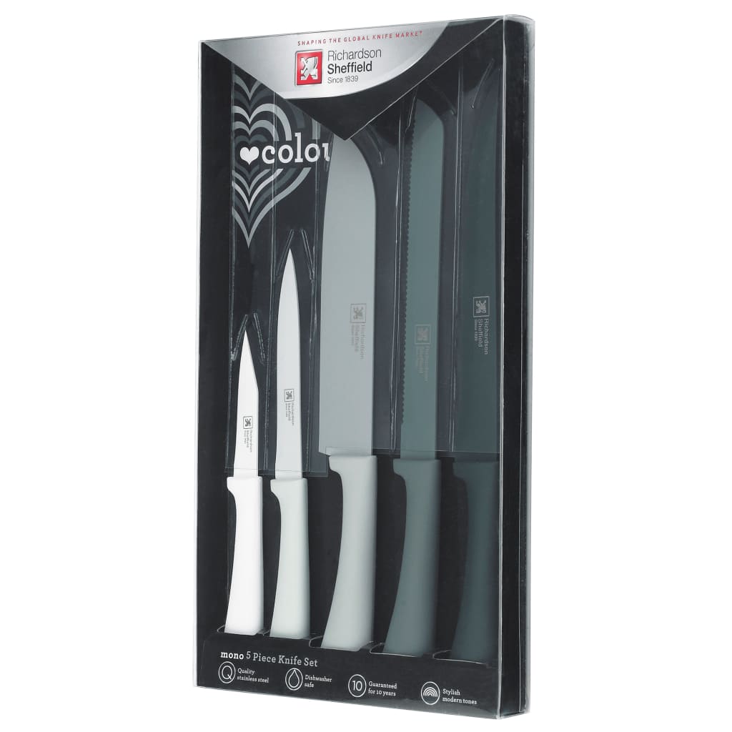

Richardson Sheffield 5-delige Keukenmessenset Love Colour Mono