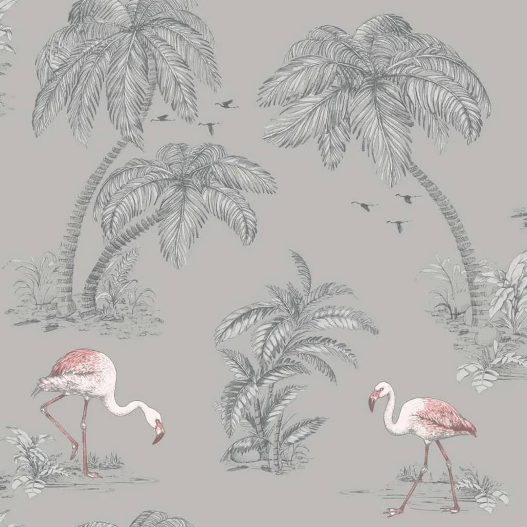 DUTCH WALLCOVERINGS 426219 Wallpaper Flamingo Grey